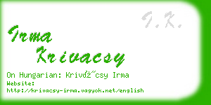 irma krivacsy business card